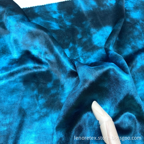 Polyester Stretch Custom Digital Print Velvet Velour Fabric